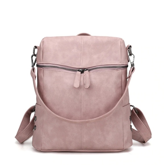 Blush Vegan Leather Mini Backpack - Picture 7 of 8